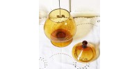 Bonbonnière verre soufflé ambré